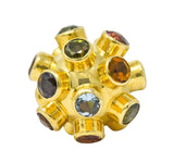 Vintage Citrine Garnet Multi-Gem 18 Karat Gold Sputnik Satellite Charm - Wilson's Estate Jewelry