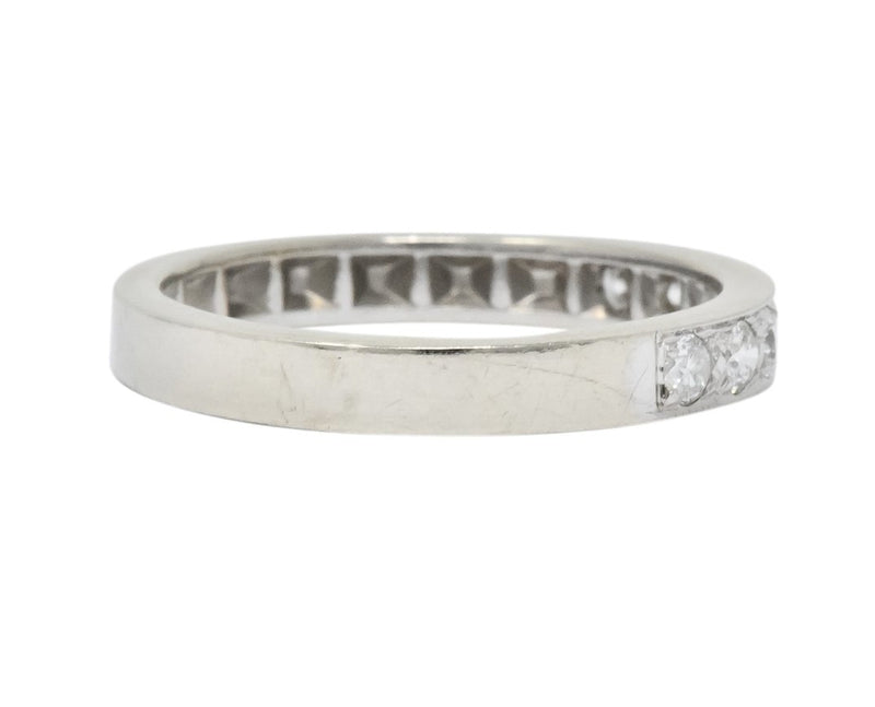 Vintage Diamond 14 Karat White Gold Band Stackable Ring - Wilson's Estate Jewelry