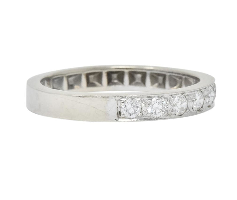 Vintage Diamond 14 Karat White Gold Band Stackable Ring - Wilson's Estate Jewelry