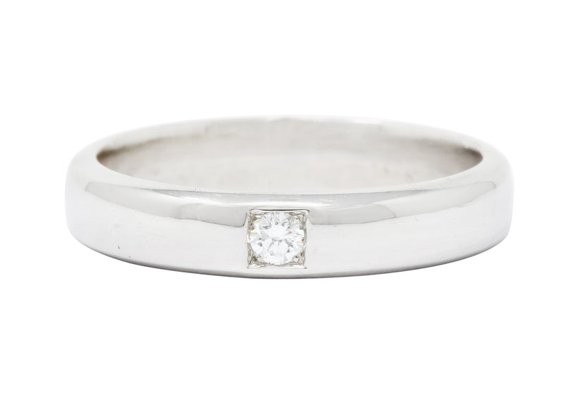 Vintage Diamond 18 Karat White Gold Wedding Band Ring Circa 1990 - Wilson's Estate Jewelry