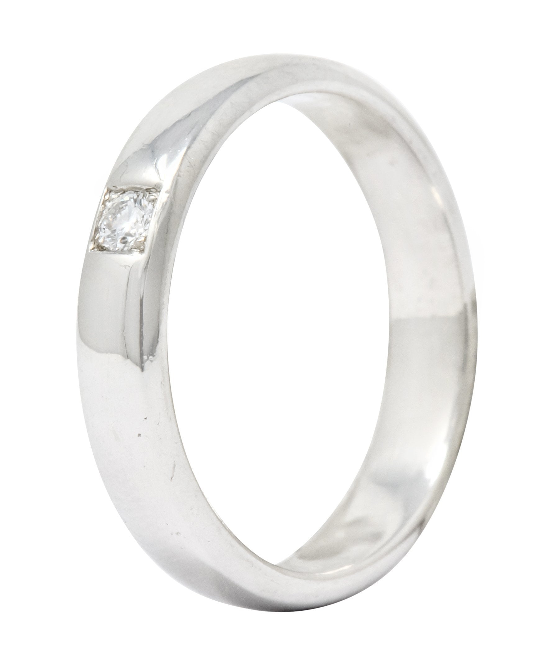 Vintage Diamond 18 Karat White Gold Wedding Band Ring Circa 1990 - Wilson's Estate Jewelry
