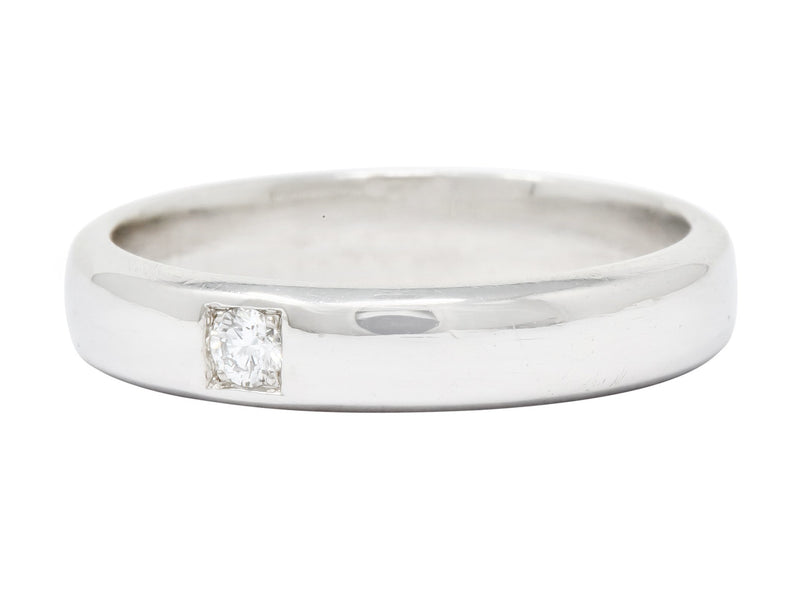 Vintage Diamond 18 Karat White Gold Wedding Band Ring Circa 1990 - Wilson's Estate Jewelry