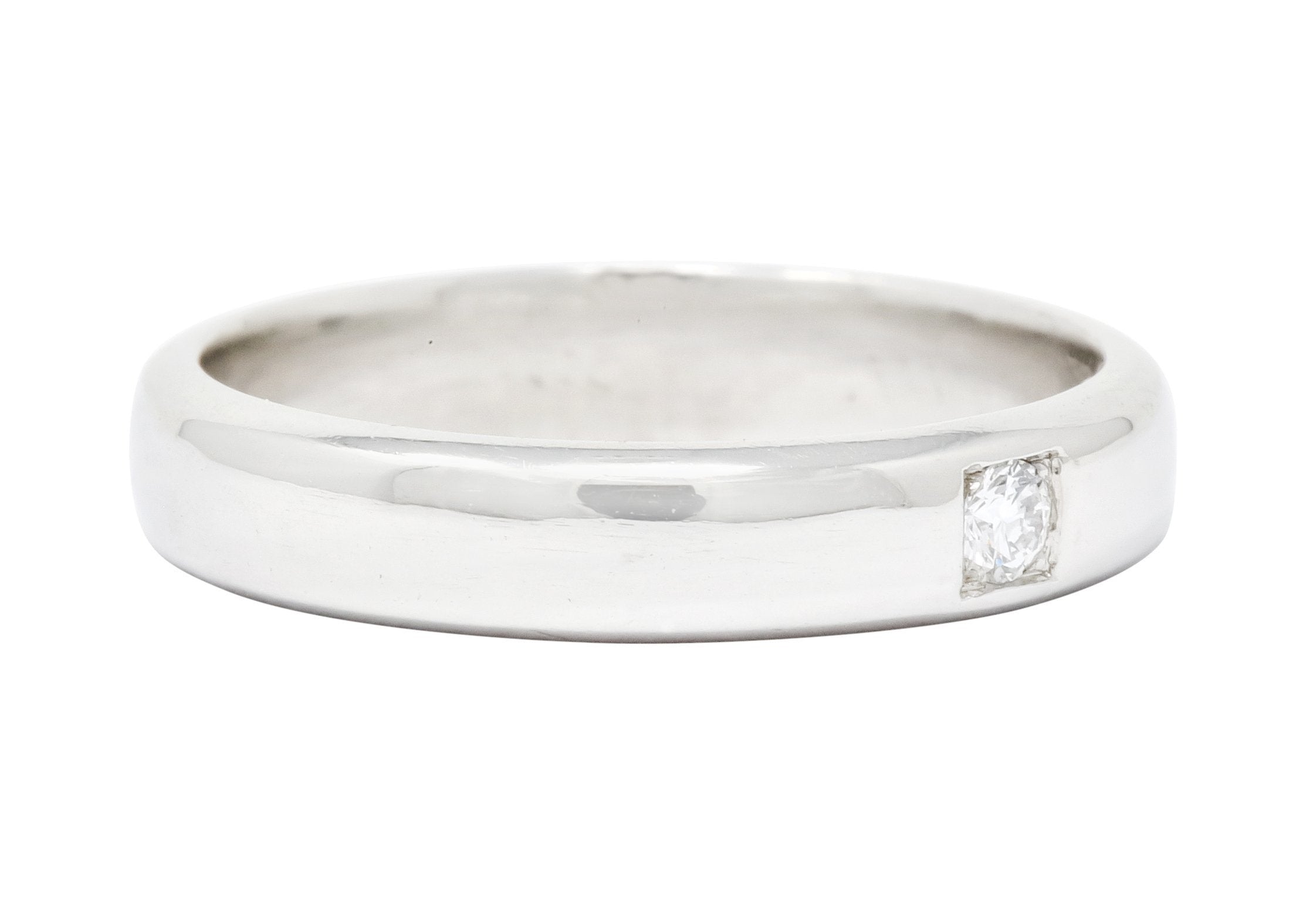 Vintage Diamond 18 Karat White Gold Wedding Band Ring Circa 1990 - Wilson's Estate Jewelry