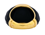 Vintage Fine French Diamond Onyx 18 Karat Gold Ring - Wilson's Estate Jewelry
