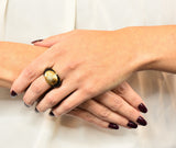 Vintage Fine French Diamond Onyx 18 Karat Gold Ring - Wilson's Estate Jewelry