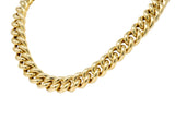 Vintage Italian 14 Karat Yellow Gold Puffed Curb Link Necklace - Wilson's Estate Jewelry