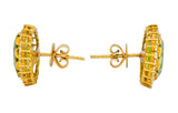 Vintage Peridot 7.90 CTW Diamond 18 Karat Gold Earrings - Wilson's Estate Jewelry