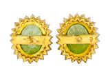 Vintage Peridot 7.90 CTW Diamond 18 Karat Gold Earrings - Wilson's Estate Jewelry