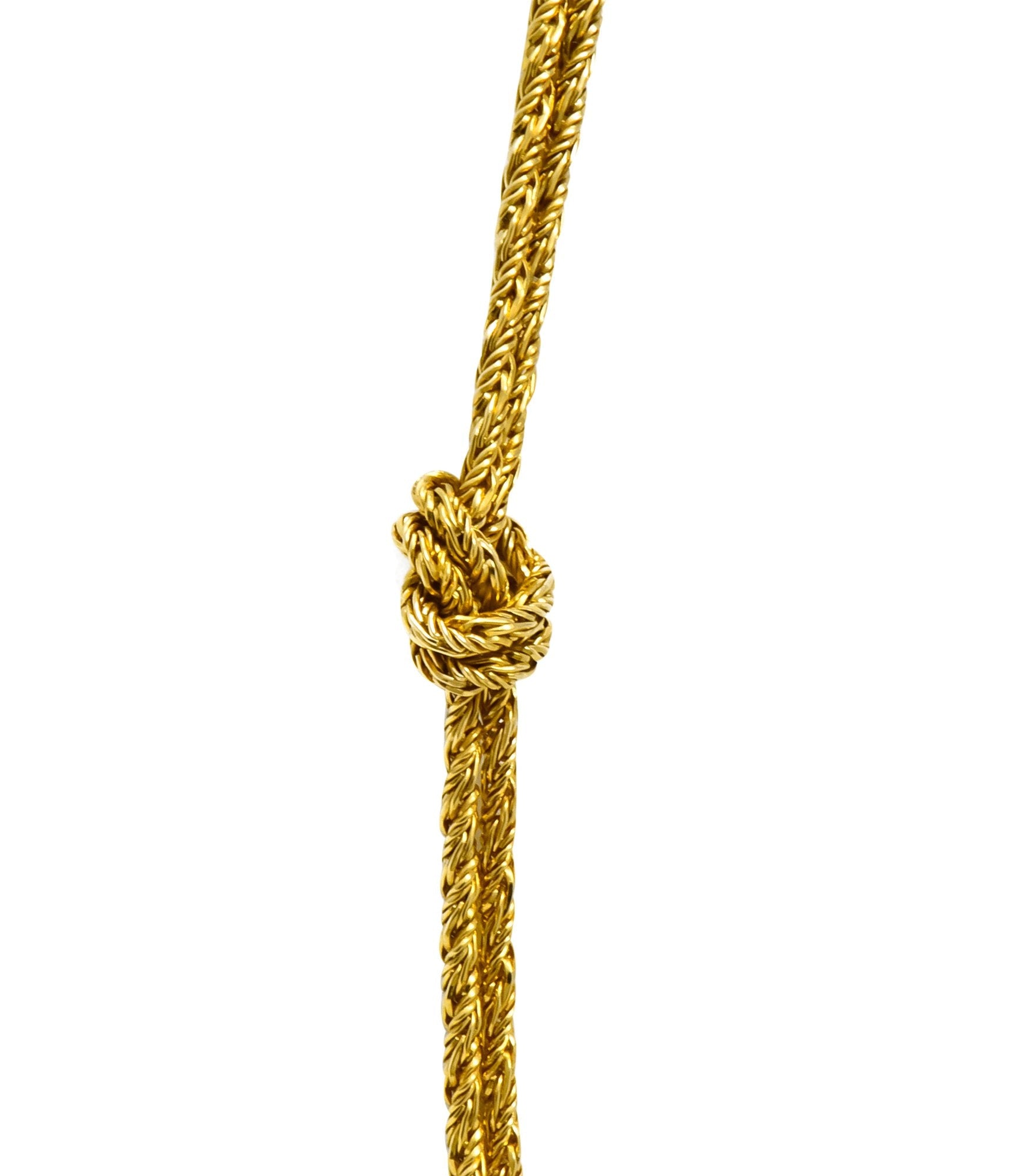 Vintage Tiffany & Co. 18 Karat Gold Knot Station Necklace - Wilson's Estate Jewelry