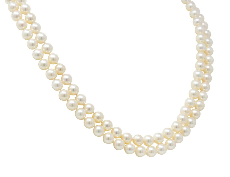 Vintage Tiffany & Co. Cultured Pearl 18 Karat Gold Double Strand ...