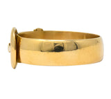 Walker & Hall Victorian Old Mine Diamond 18 Karat Gold Buckle Band Ring - Wilson's Estate Jewelry