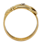 Walker & Hall Victorian Old Mine Diamond 18 Karat Gold Buckle Band Ring - Wilson's Estate Jewelry