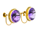 Walter Lampl 13.00 CTW Amethyst 14 Karat Gold Earrings - Wilson's Estate Jewelry