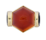 Walter Lampl Art Deco Carnelian Onyx 14 Karat Gold Cocktail Ring Circa 1930's - Wilson's Estate Jewelry