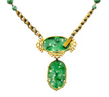 Walter Lampl Retro Jade 14 Karat Yellow Gold Drop Necklace - Wilson's Estate Jewelry