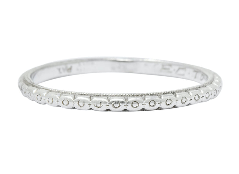 White Rose Jewelry Mfg. Co. Art Deco Orange Blossom Platinum Band Ring - Wilson's Estate Jewelry