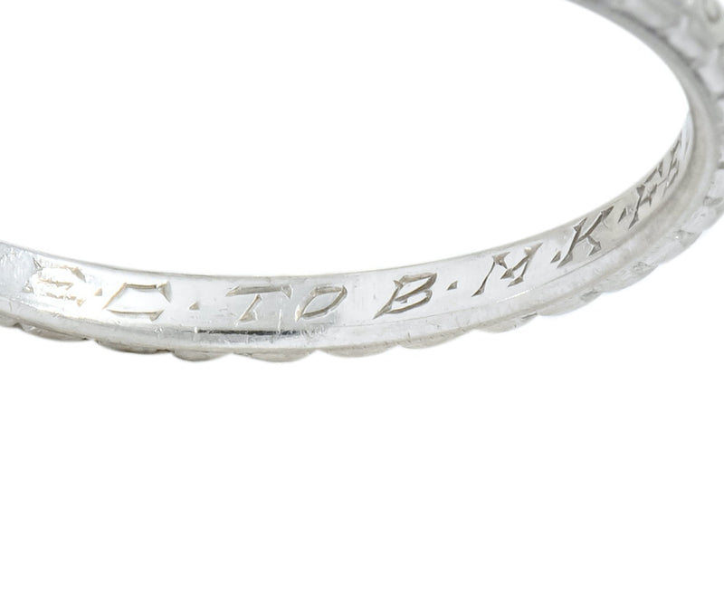 White Rose Jewelry Mfg. Co. Art Deco Orange Blossom Platinum Band Ring - Wilson's Estate Jewelry