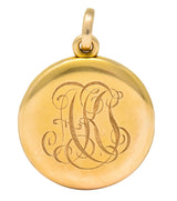 Whiteside & Blank Art Nouveau 14 Karat Gold Green Man Foliate Locket - Wilson's Estate Jewelry