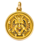 Whiteside & Blank Art Nouveau 14 Karat Gold Green Man Foliate Locket - Wilson's Estate Jewelry