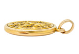 Whiteside & Blank Art Nouveau 14 Karat Gold Green Man Foliate Locket - Wilson's Estate Jewelry