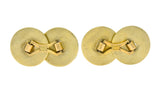 Wordley, Allsop & Bliss Enamel 14 Karat Gold Disk Men's Deco Cufflinks - Wilson's Estate Jewelry