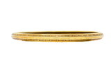 Wordley Allsopp & Bliss 14 Karat Gold Engraved Floral Bangle Bracelet - Wilson's Estate Jewelry