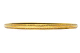 Wordley Allsopp & Bliss 14 Karat Gold Engraved Floral Bangle Bracelet - Wilson's Estate Jewelry